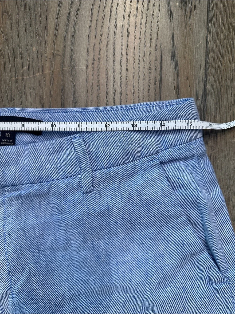 Sold ✅Banana Republic Light Blue Linen-Blend Cropped Wide Leg Chinos Size 10